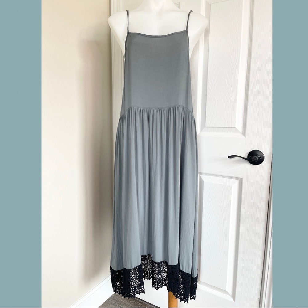 Free People “Easy Breezy” Crotchet Hem Maxi Dress